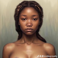 a painting of a black woman with braids