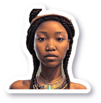 a sticker of an african woman with braids