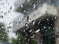 rain drops on the window of a car